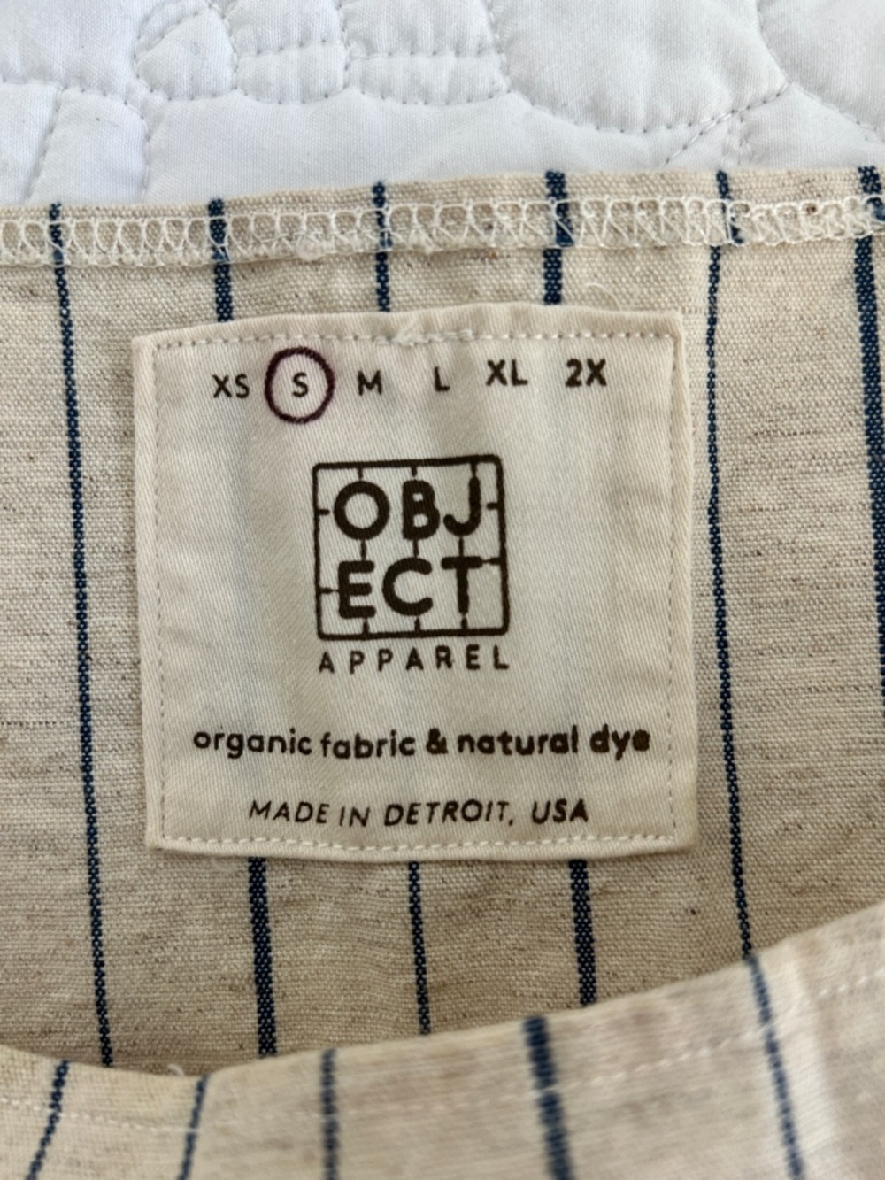 Striped Linen-Blend Boxy Crop Top in Natural - Picture 2 of 5